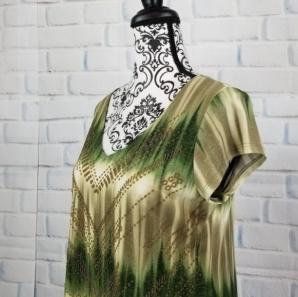 Dressbarn women's sz m geo print top - Picture 6 of 8